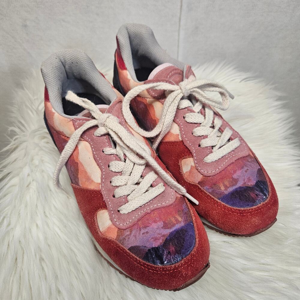 Inkkas Andes Jogger Sneakers Womens Size 7 Geometric Suede Lace Up Boho Shoes